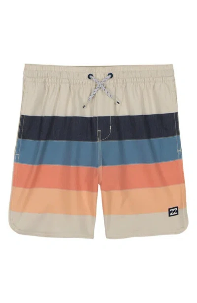 Billabong Kids' Sand Bar Stripe Water Repellent Layback Swim Trunks