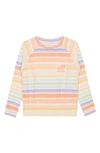 Billabong Kids' Sandy Day Stripe French Terry Sweatshirt In Salt Crystal