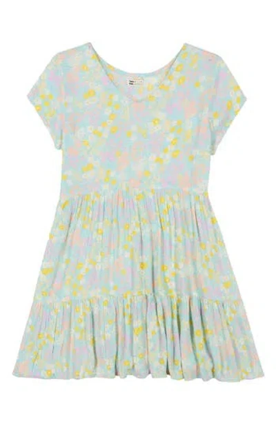 BILLABONG BILLABONG KIDS' SEND GOOD WAVES TIERED CRINKLE CREPE DRESS