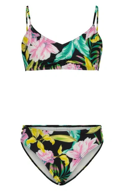 Billabong Kids' Shadow Tropics Floral Two-piece Swimsuit In Multi