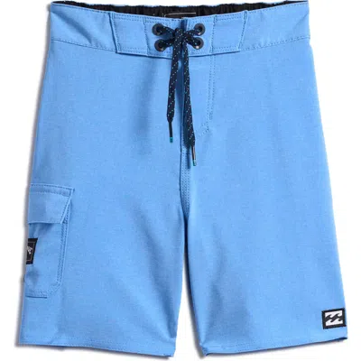 Billabong Kids' Solid Board Shorts In Blue Heather