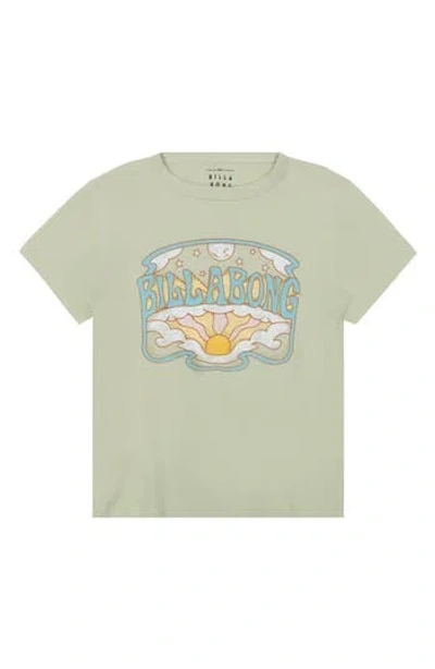 Billabong Kids' Sun Moon Bay Cotton Graphic T-shirt In Sage Frost
