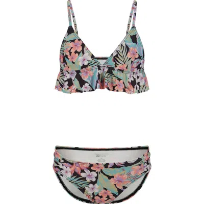 Billabong Kids' Sunshine Diaries Floral Two-piece Swimsuit In Multi