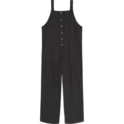 Billabong Kids' Sunshine Love Denim Jumpsuit In Black Sands