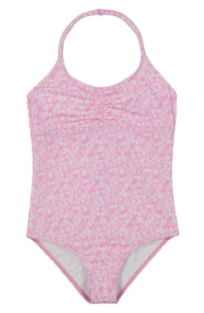 Billabong Kids' Sweet Waves Halter One-piece Swimsuit In Pink Dream