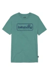 Billabong Boy's Walled Print T-shirt In Dusty Teal Heather
