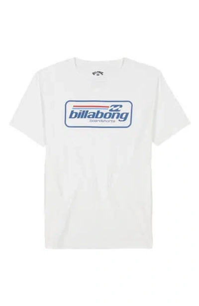 Billabong Kids' Walled Cotton Graphic T-shirt In Off White