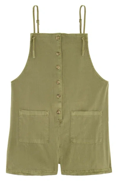 Billabong Kids' Wave Watch Cotton Blend Junior Romper In Avocado