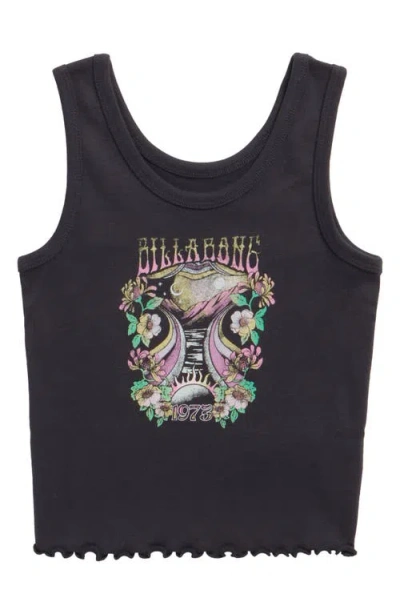 Billabong Kids' Wonderland Calls Crop Graphic Tank In Black