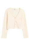 Billabong Lana Pointelle Stitch Button-up Top In White Cap
