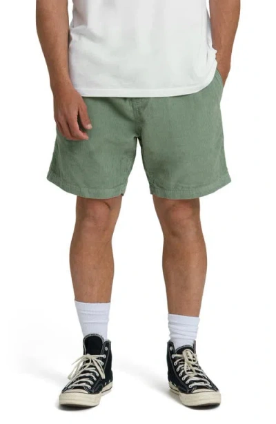 Billabong Larry Layback Cotton Corduroy Shorts In Green