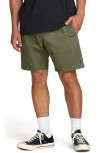 Billabong Larry Layback Twill Drawstring Shorts In Green