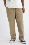 Billabong Larry Relaxed Straight Leg Corduroy Drawstring Pants In Dune