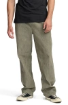 Billabong Larry Relaxed Straight Leg Corduroy Drawstring Pants In Green