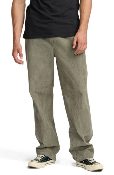 Billabong Larry Relaxed Straight Leg Corduroy Drawstring Pants In Green