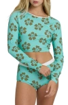 Billabong Last Summer Long Sleeve Crop Rashguard In Multi