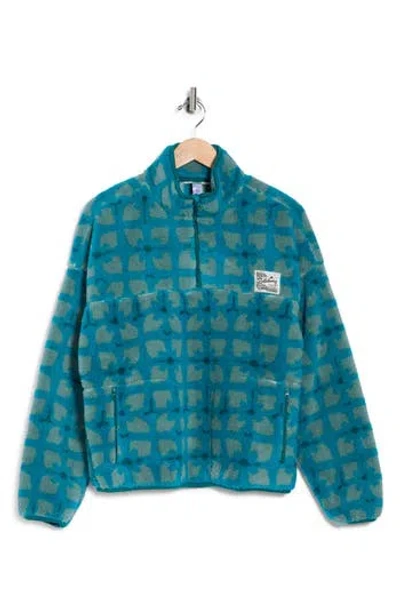 Billabong Lauren Half Zip High Pile Fleece Jacket In Blue