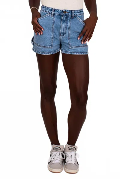 Billabong Leia Denim Patch Pocket Short In Soft Blue