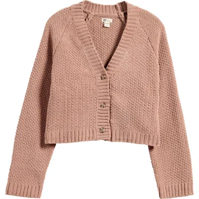 Billabong Lennon Basket Weave Cardigan In Sweet Earth