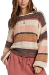 BILLABONG BILLABONG LIGHT WAVE STRIPE BALLOON SLEEVE SWEATER