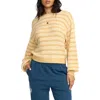Billabong Light Wave Stripe Oversize Cotton Blend Sweater In Gold