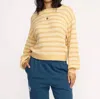 Billabong Light Wave Stripe Oversize Cotton Blend Sweater In Neutral