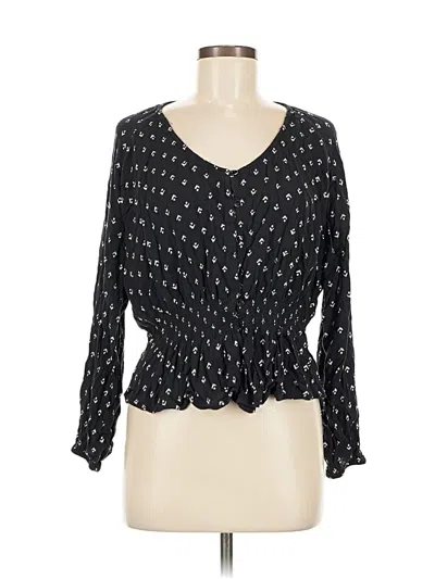 Pre-owned Billabong Long Sleeve Blouse In Black