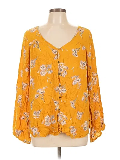 Pre-owned Billabong Long Sleeve Blouse In Yellow