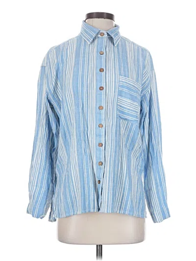 Pre-owned Billabong Long Sleeve Button Down Shirt In Blue