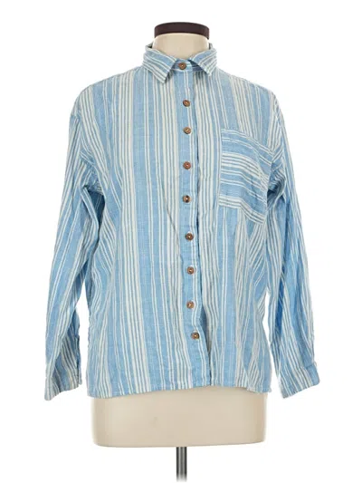 Pre-owned Billabong Long Sleeve Button Down Shirt In Blue