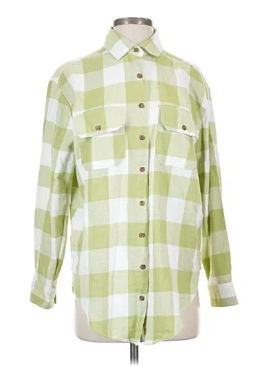 Pre-owned Billabong Long Sleeve Button Down Shirt In Green