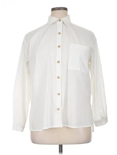 Pre-owned Billabong Long Sleeve Button Down Shirt In Ivory