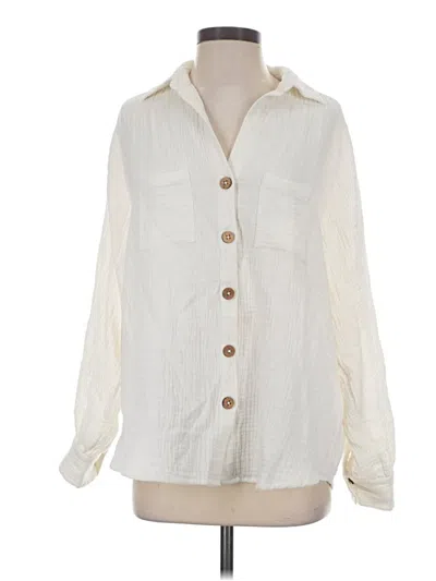 Pre-owned Billabong Long Sleeve Button Down Shirt In Ivory