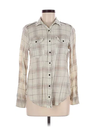 Pre-owned Billabong Long Sleeve Button Down Shirt In White