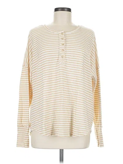 Pre-owned Billabong Long Sleeve Henley Shirt In Ivory