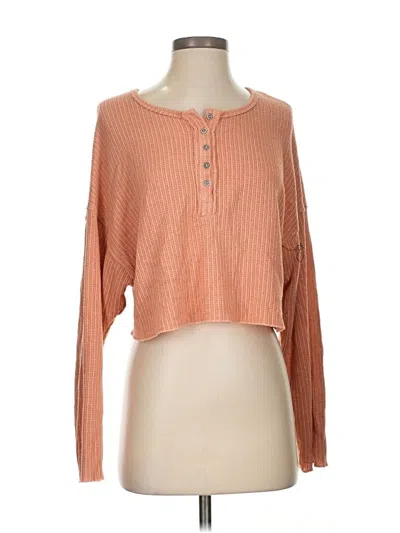 Pre-owned Billabong Long Sleeve Henley Shirt In Orange