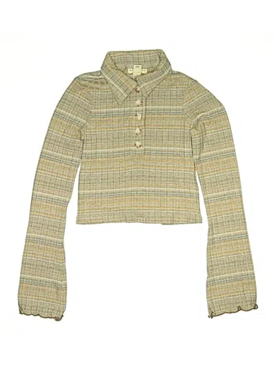 Pre-owned Billabong Kids' Long Sleeve Polo Shirt In Tan