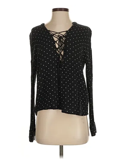 Pre-owned Billabong Long Sleeve Top Black Sweetheart Neckline Tops