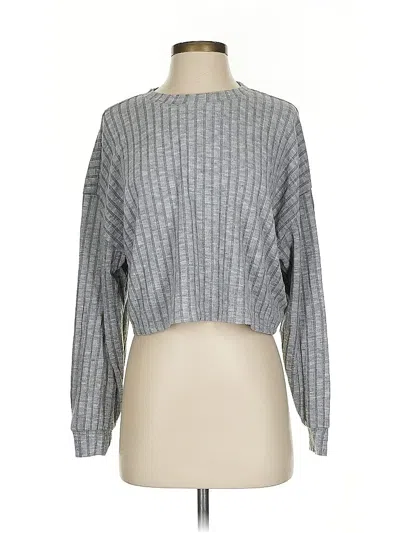 Pre-owned Billabong Long Sleeve Top Gray Boatneck Tops