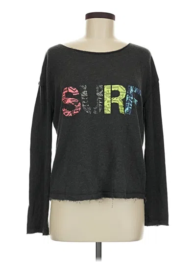 Pre-owned Billabong Long Sleeve Top Gray Crew Neck Tops