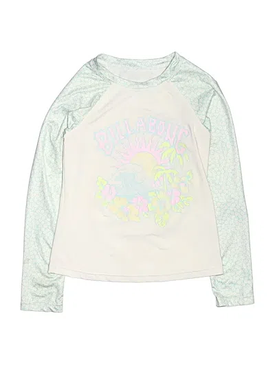 Pre-owned Billabong Kids' Long Sleeve Top Ivory Crew Neck Tops