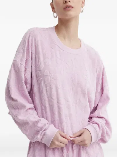 Billabong Loosen Up Floral-embossed Sweater In Purple