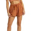 Billabong Loosen Up Jacquard Terry Cloth Shorts In Toffee