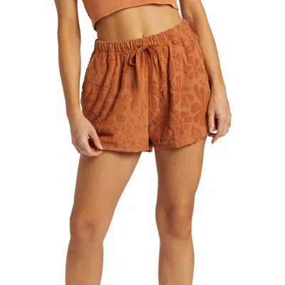 Billabong Loosen Up Jacquard Terry Cloth Shorts In Toffee