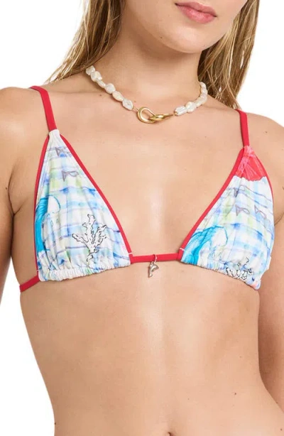 Billabong Lottie Triangle Bikini Top In Blue