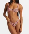Billabong Love Army Medium Coverage Bikini Bottom In Black Multi In Pink