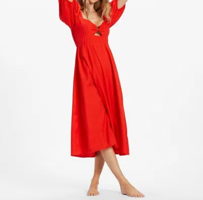 Billabong Lovers Lane Dress In Red