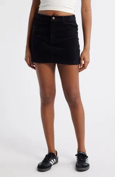 Billabong Marina Corduroy Miniskirt In Black Pebble