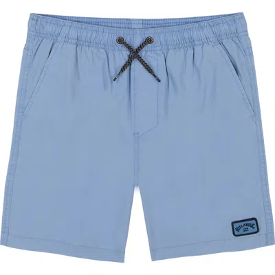 Billabong Kids'  Mario Stretch Cotton Drawstring Shorts In Sky Blue