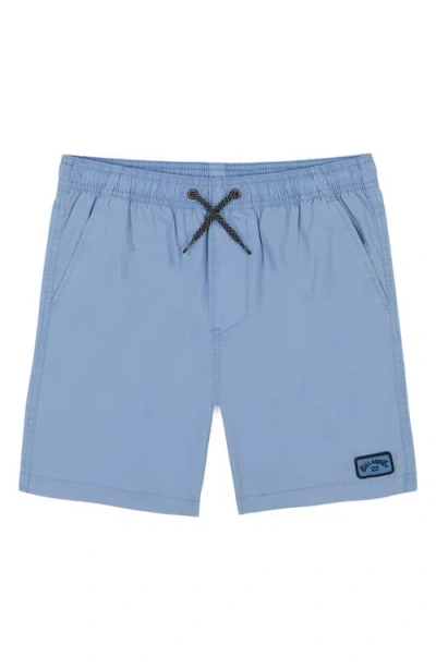 Billabong Kids'  Mario Stretch Cotton Drawstring Shorts In Sky Blue